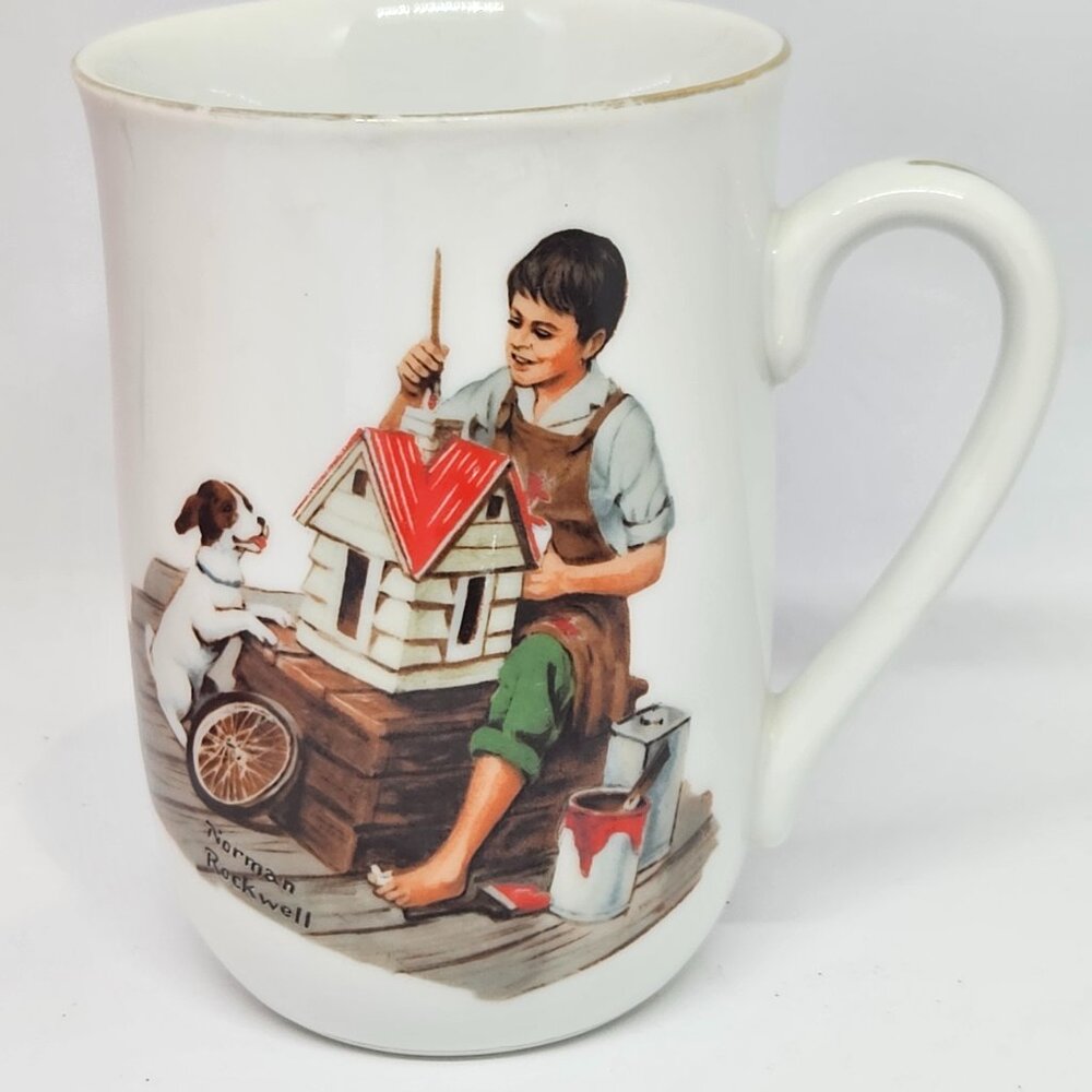 1982 Norman Rockwell Collector Cups - A Dollhouse for Sis